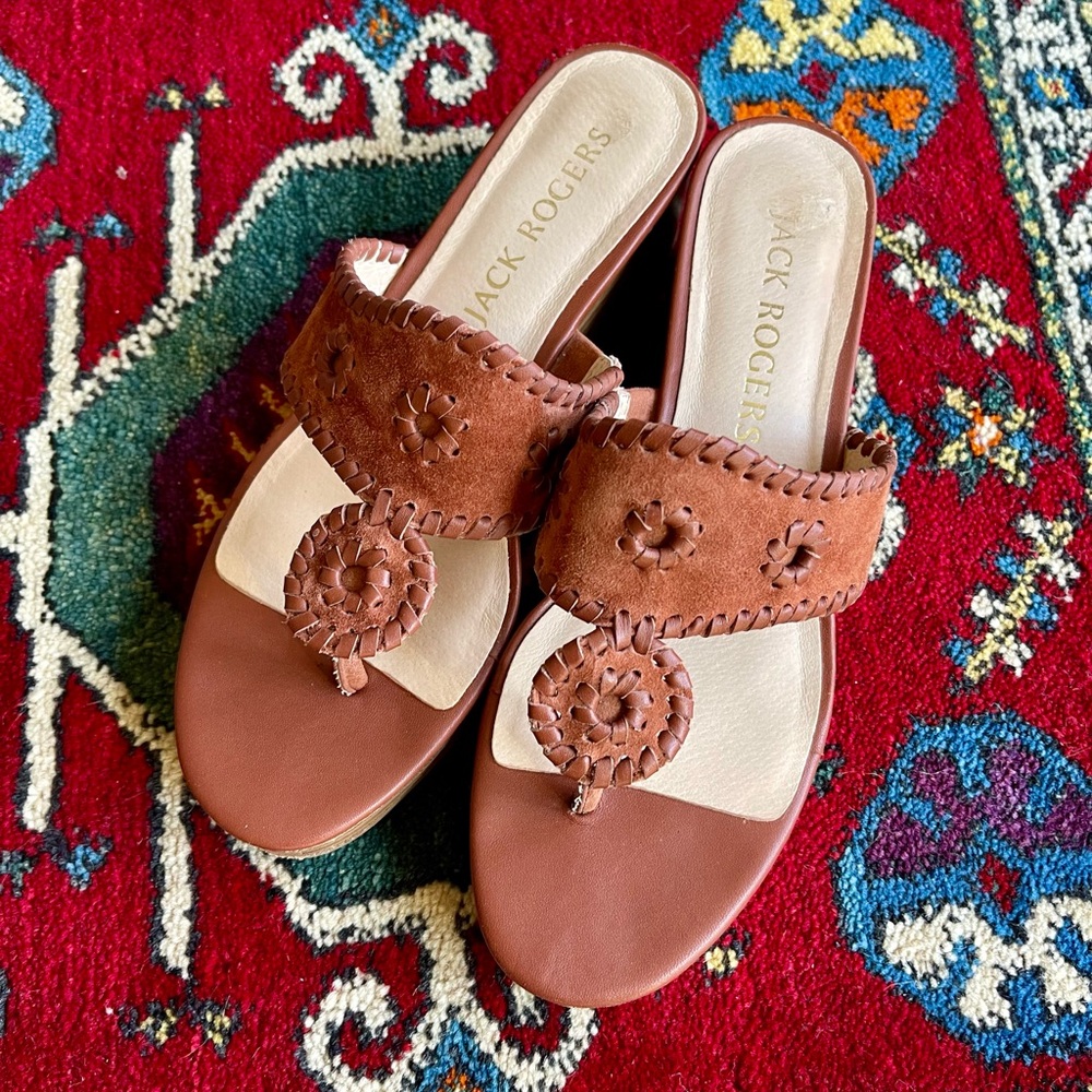 Jack Rogers Brown Slide Sandals